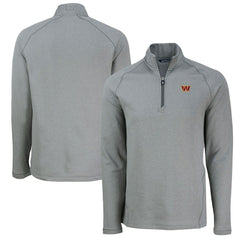 Washington Commanders Cutter & Buck Peshastin Eco Fleece Tri-Blend Raglan Recycled Quarter-Zip Jacket - Heather Gray - NFL