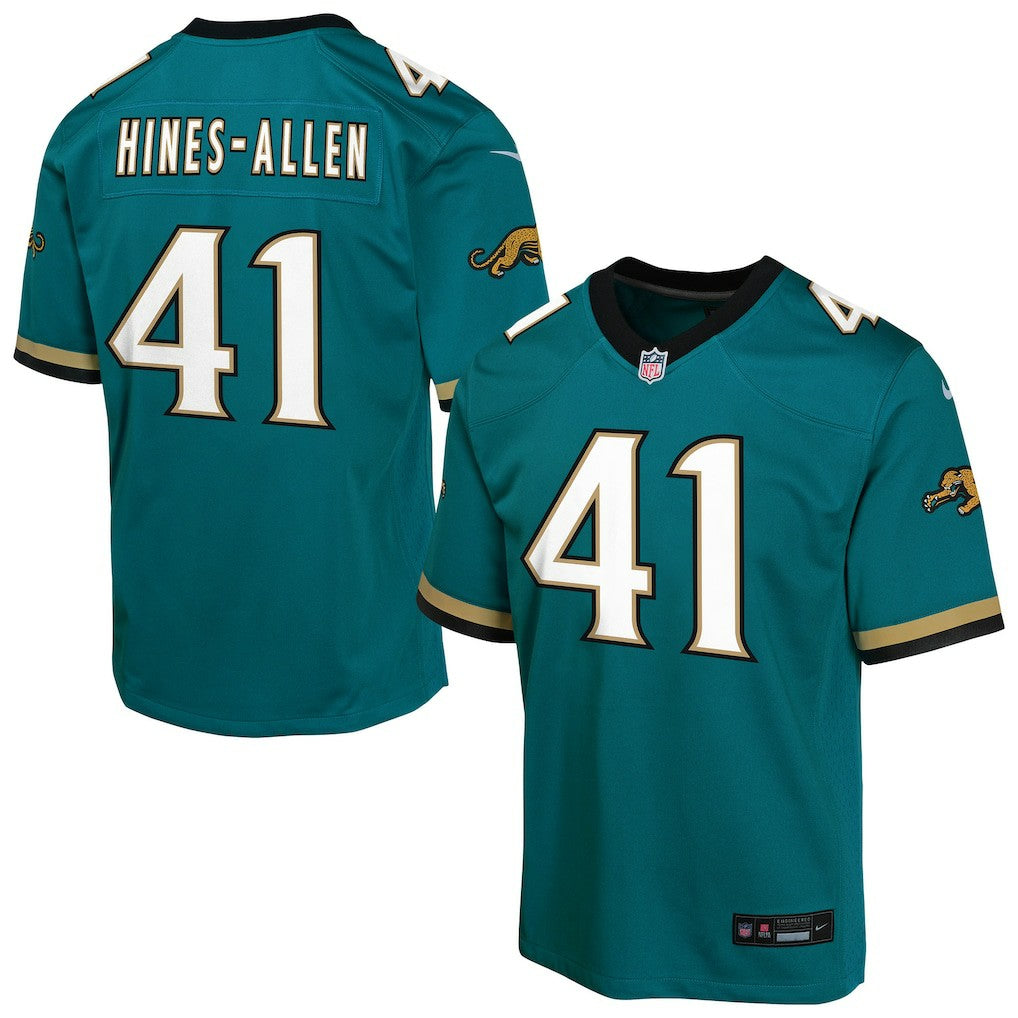 Josh Hines-Allen Jacksonville Jaguars Youth Alternate 2 Prowler Throwback Game Jersey - Teal - Nike
