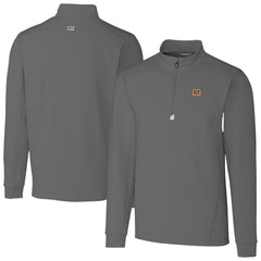 Cincinnati Bengals Cutter & Buck Big & Tall Traverse Stretch Quarter-Zip Top - Gray - NFL