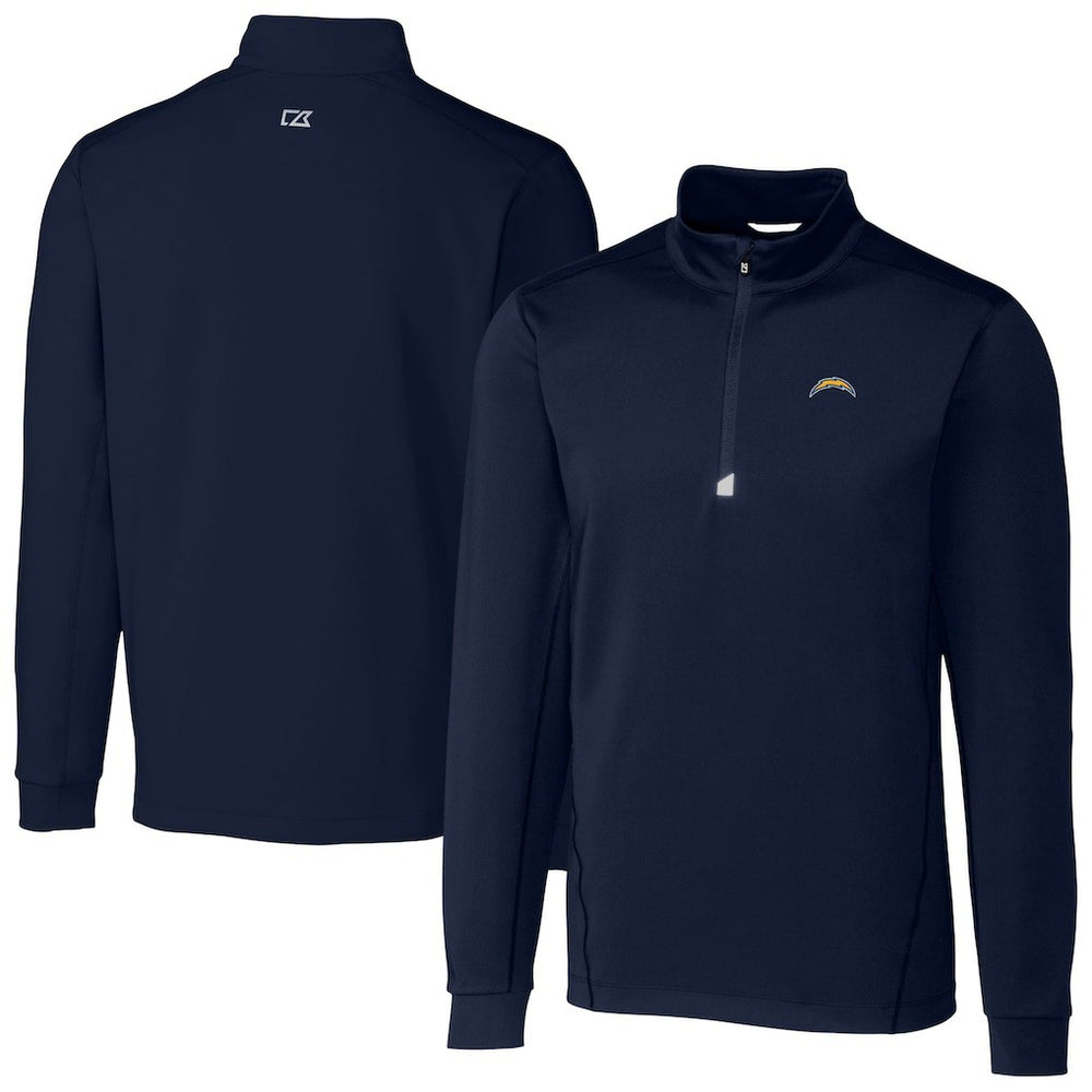 Los Angeles Chargers Cutter & Buck Big & Tall Traverse Stretch Quarter-Zip Top - Navy - NFL