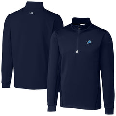 Detroit Lions Cutter & Buck Big & Tall Traverse Stretch Quarter-Zip Top - Navy - NFL