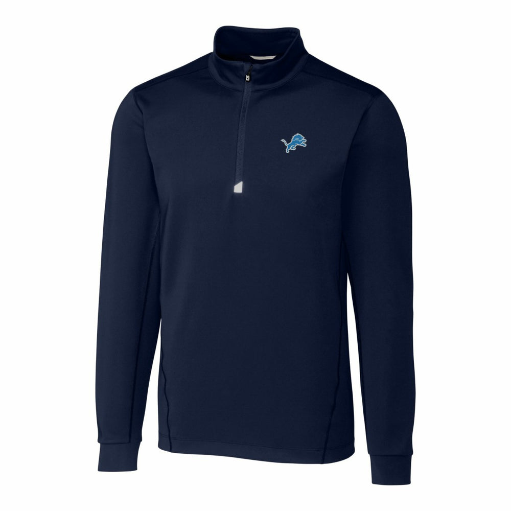 Detroit Lions Cutter & Buck Big & Tall Traverse Stretch Quarter-Zip Top - Navy - NFL