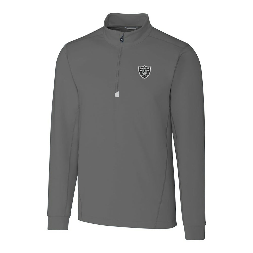Las Vegas Raiders Cutter & Buck Big & Tall Traverse Stretch Quarter-Zip Top - Gray - NFL