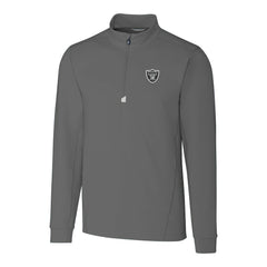 Las Vegas Raiders Cutter & Buck Big & Tall Traverse Stretch Quarter-Zip Top - Gray - NFL