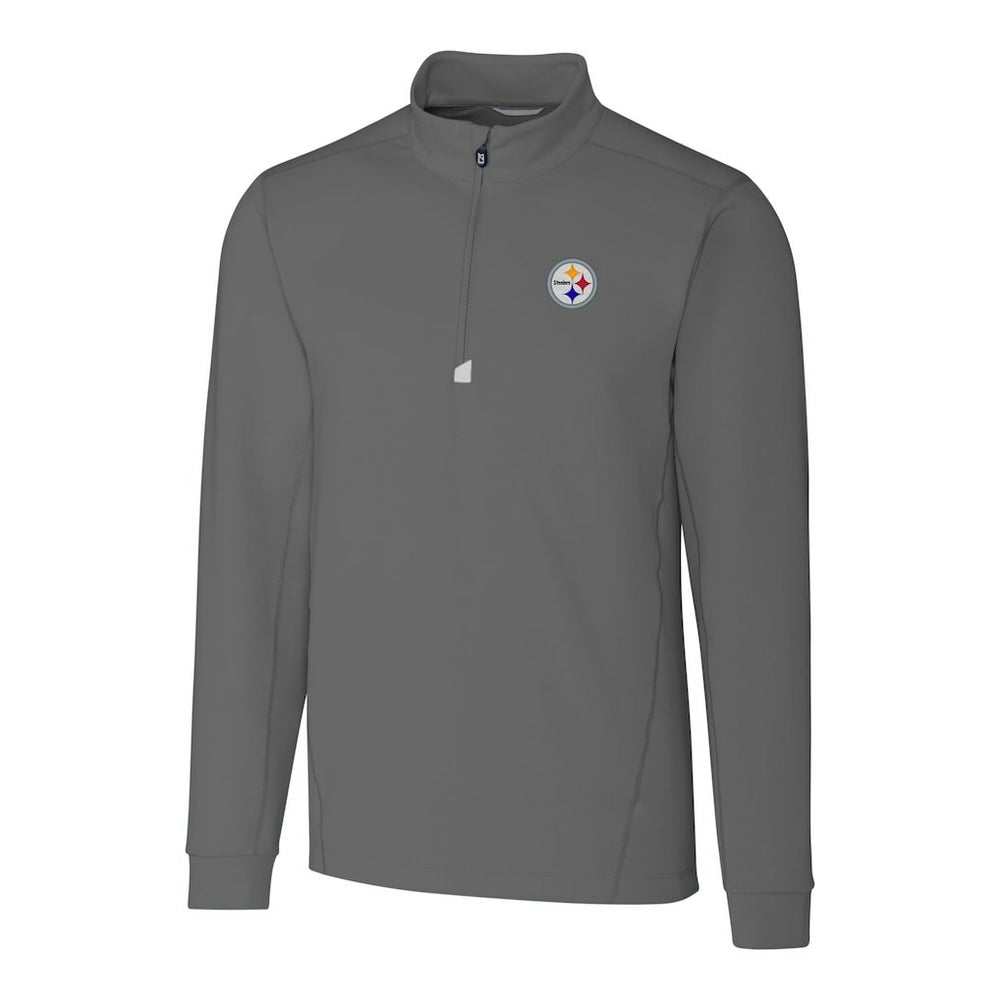 Pittsburgh Steelers Cutter & Buck Big & Tall Traverse Stretch Quarter-Zip Top - Gray - NFL