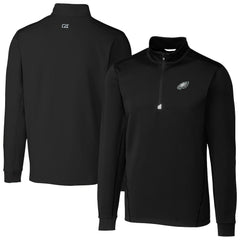 Philadelphia Eagles Cutter & Buck Big & Tall Traverse Stretch Quarter-Zip Top - Black - NFL