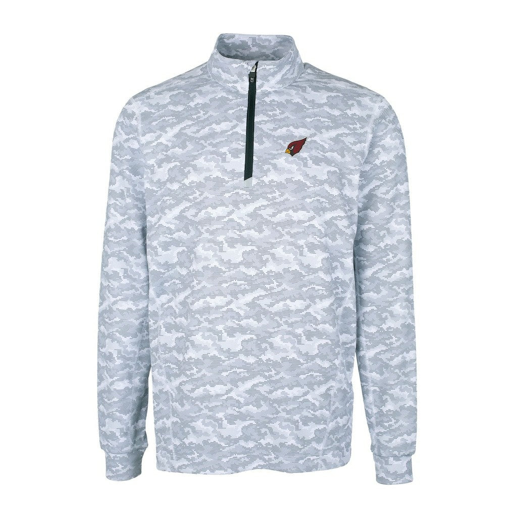 Arizona Cardinals Cutter & Buck Big & Tall Traverse Eco Camo Tri-Blend DryTec Quarter-Zip Jacket - Charcoal - NFL
