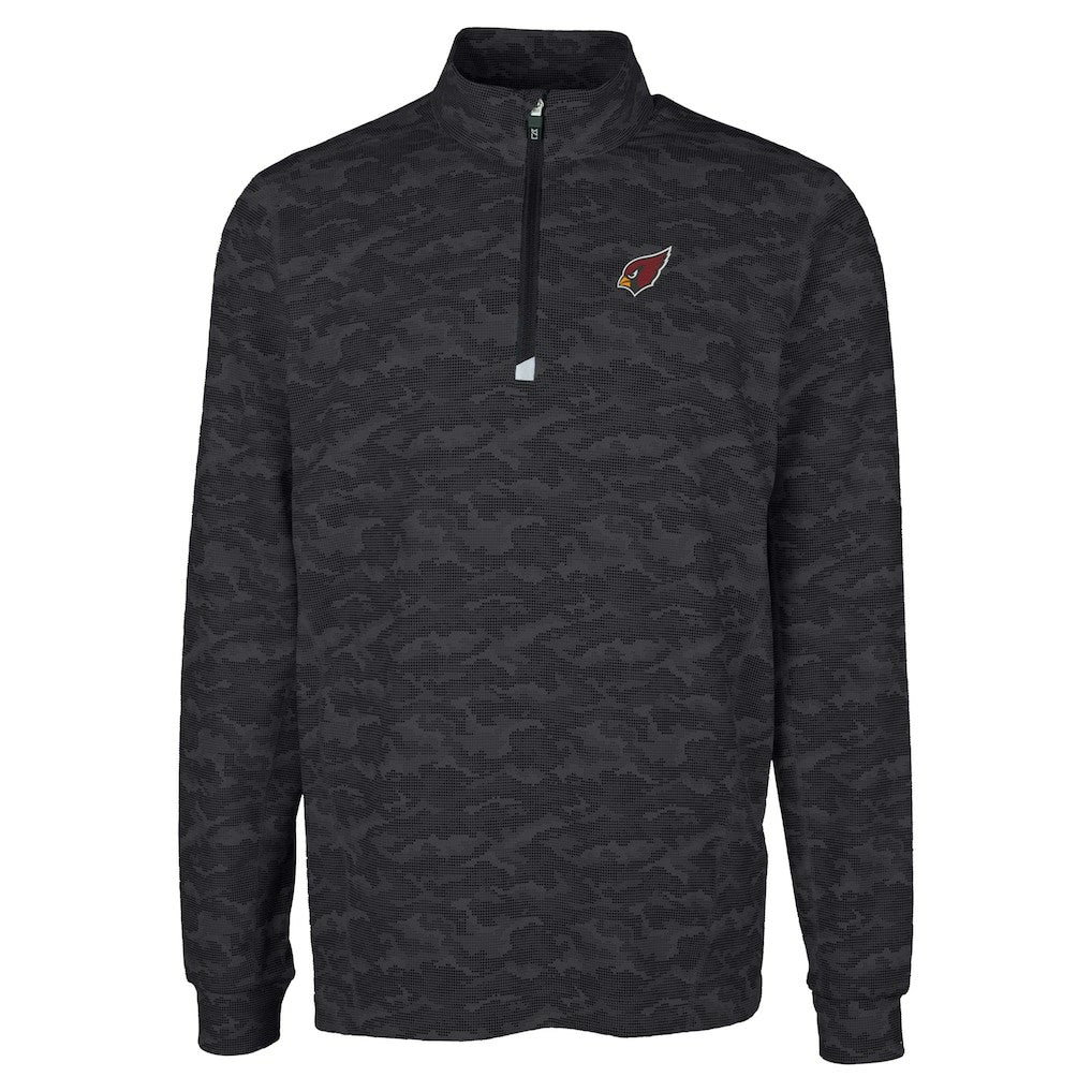 Arizona Cardinals Cutter & Buck Big & Tall Traverse Eco Camo Tri-Blend DryTec Quarter-Zip Jacket - Black - NFL