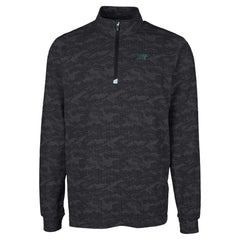 Carolina Panthers Cutter & Buck Big & Tall Traverse Eco Camo Tri-Blend DryTec Quarter-Zip Jacket - Black - NFL