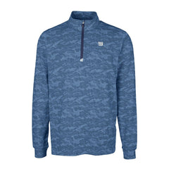 New York Giants Cutter & Buck Big & Tall Traverse Stretch Eco Camo Print DryTec Quarter-Zip Top - Navy - NFL