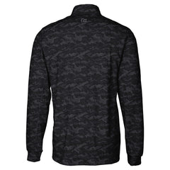 Detroit Lions Cutter & Buck Big & Tall Traverse Eco Camo Tri-Blend DryTec Quarter-Zip Jacket - Black - NFL