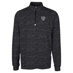 Las Vegas Raiders Cutter & Buck Big & Tall Traverse Eco Camo Tri-Blend DryTec Quarter-Zip Jacket - Black - NFL