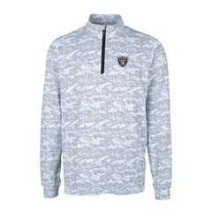 Las Vegas Raiders Cutter & Buck Big & Tall Traverse Eco Camo Tri-Blend DryTec Quarter-Zip Jacket - Charcoal - NFL