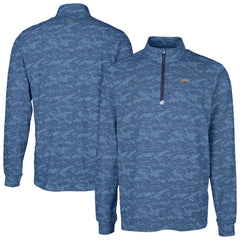 Los Angeles Chargers Cutter & Buck Big & Tall Traverse Eco Camo Tri-Blend DryTec Quarter-Zip Jacket - Navy - NFL