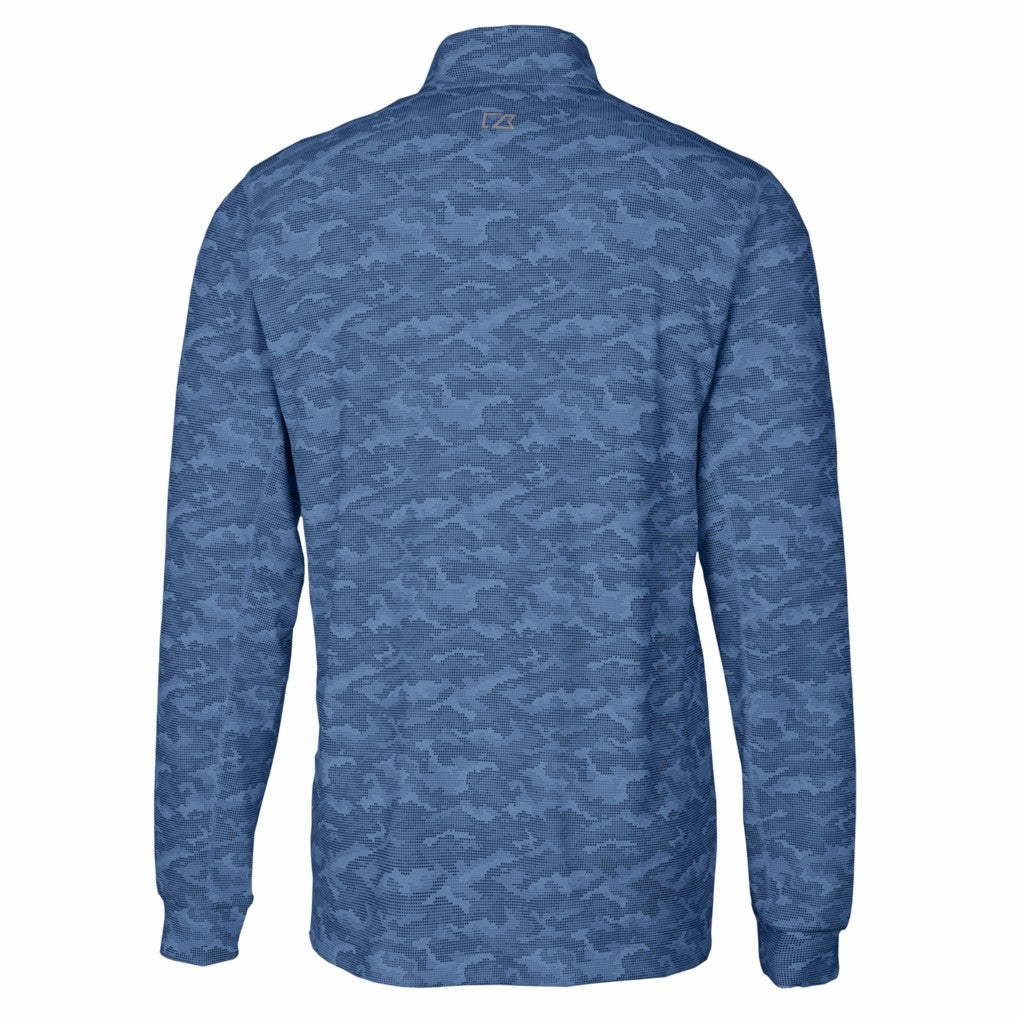 Los Angeles Chargers Cutter & Buck Big & Tall Traverse Eco Camo Tri-Blend DryTec Quarter-Zip Jacket - Navy - NFL