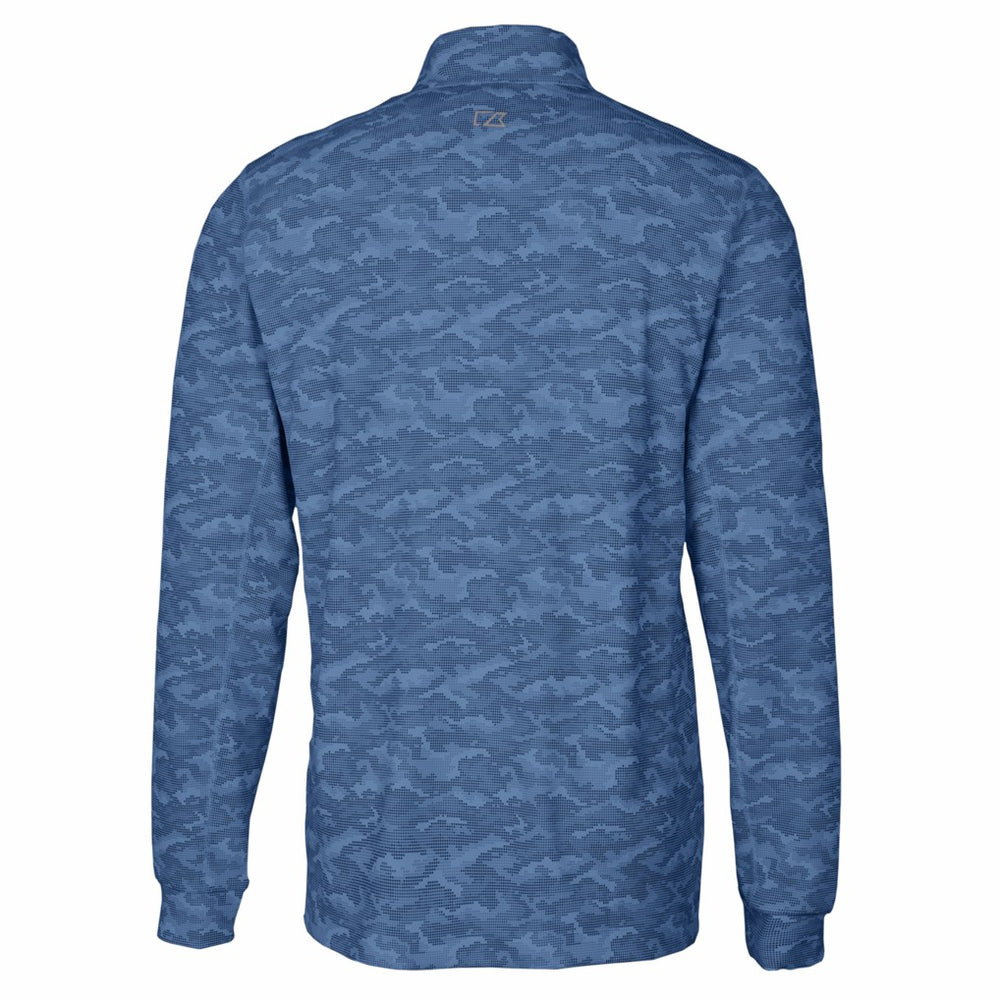 Los Angeles Chargers Cutter & Buck Big & Tall Traverse Eco Camo Tri-Blend DryTec Quarter-Zip Jacket - Navy - NFL