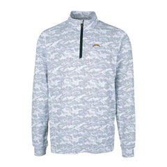 Los Angeles Chargers Cutter & Buck Big & Tall Traverse Eco Camo Tri-Blend DryTec Quarter-Zip Jacket - Charcoal - NFL