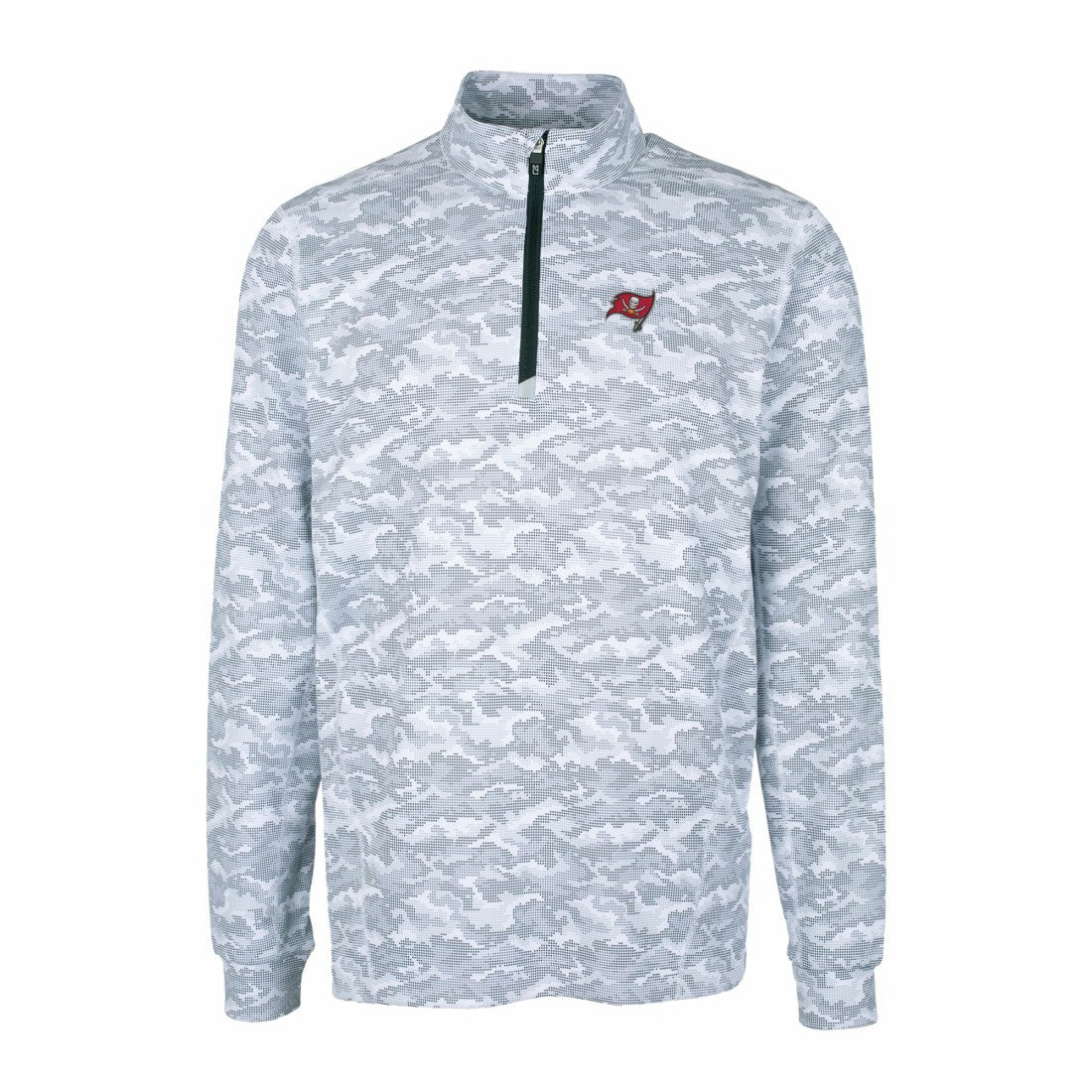 Tampa Bay Buccaneers Cutter & Buck Big & Tall Traverse Eco Camo Tri-Blend DryTec Quarter-Zip Jacket - Charcoal - NFL