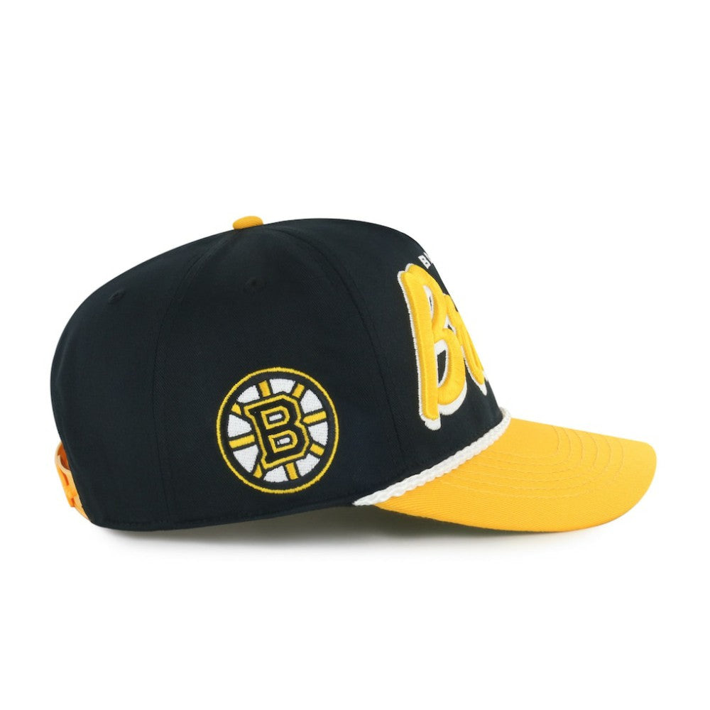 Boston Bruins '47 Dropshadow Rope Hitch Adjustable Hat - Black/Gold | 47 brand Lifestyle
