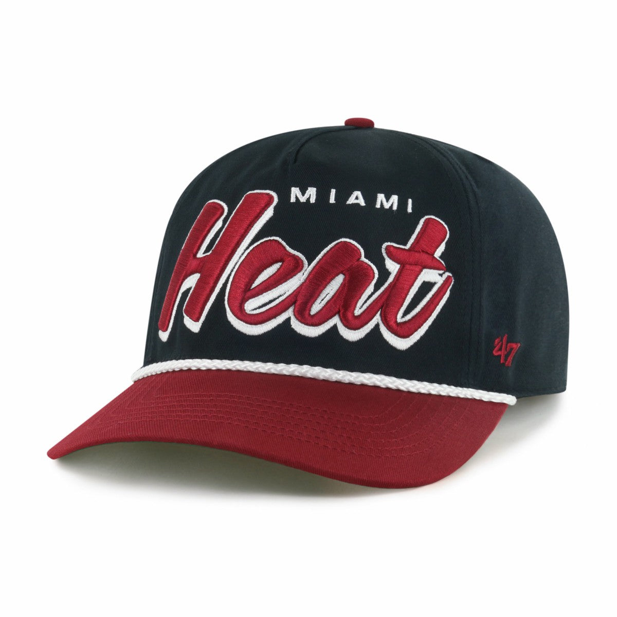 47 brand Miami Heat '47 Dropshadow Rope Hitch Adjustable Hat Black/Red