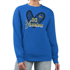 Golden State Warriors G-III 4Her by Carl Banks Women's Leopard Heart Fleece Pullover Sweatshirt Royal