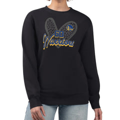 Golden State Warriors G-III 4Her by Carl Banks Women's Leopard Heart Fleece Pullover Sweatshirt Black