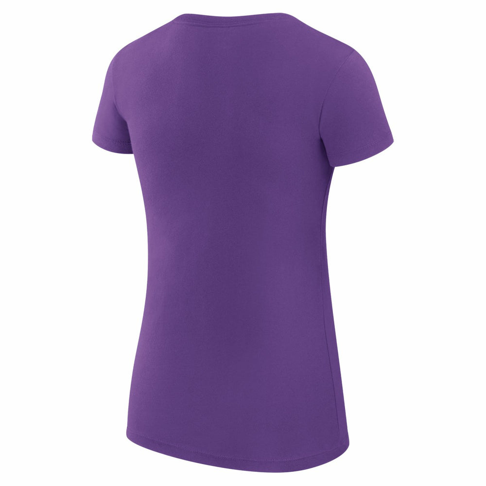 Los Angeles Lakers G-III 4Her by Carl Banks Women's Super-Slim Fit Lightweight Leopard Heart T-Shirt Purple
