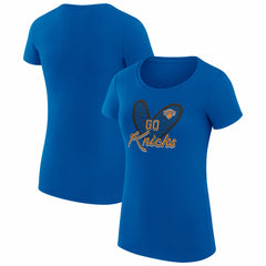 New York Knicks G-III 4Her by Carl Banks Women's Super-Slim Fit Lightweight Leopard Heart T-Shirt Blue