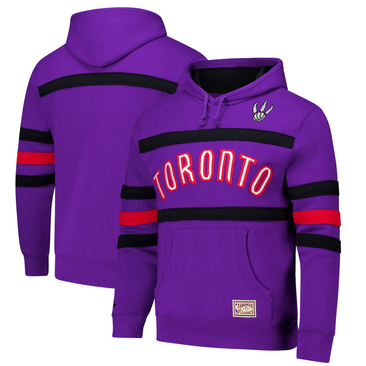 Mitchell & Ness Toronto Raptors Hardwood Classics Nights Head Coach Pullover Hoodie Purple