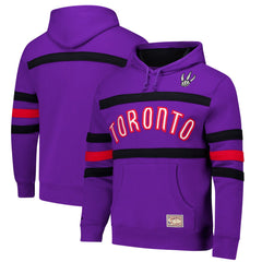 Mitchell & Ness Toronto Raptors Hardwood Classics Nights Head Coach Pullover Hoodie Purple