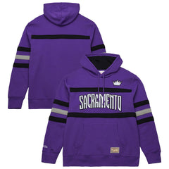 Mitchell & Ness Sacramento Kings Hardwood Classics Nights Head Coach Pullover Hoodie Purple