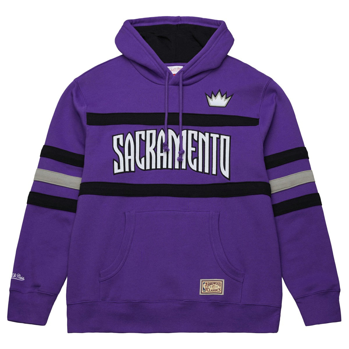 Mitchell & Ness Sacramento Kings Hardwood Classics Nights Head Coach Pullover Hoodie Purple