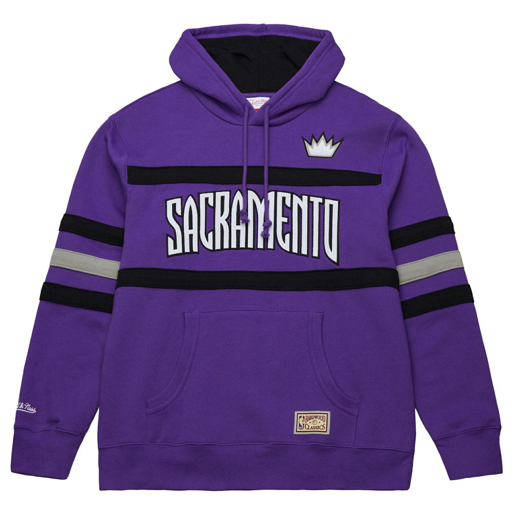 Mitchell & Ness Sacramento Kings Hardwood Classics Nights Head Coach Pullover Hoodie Purple