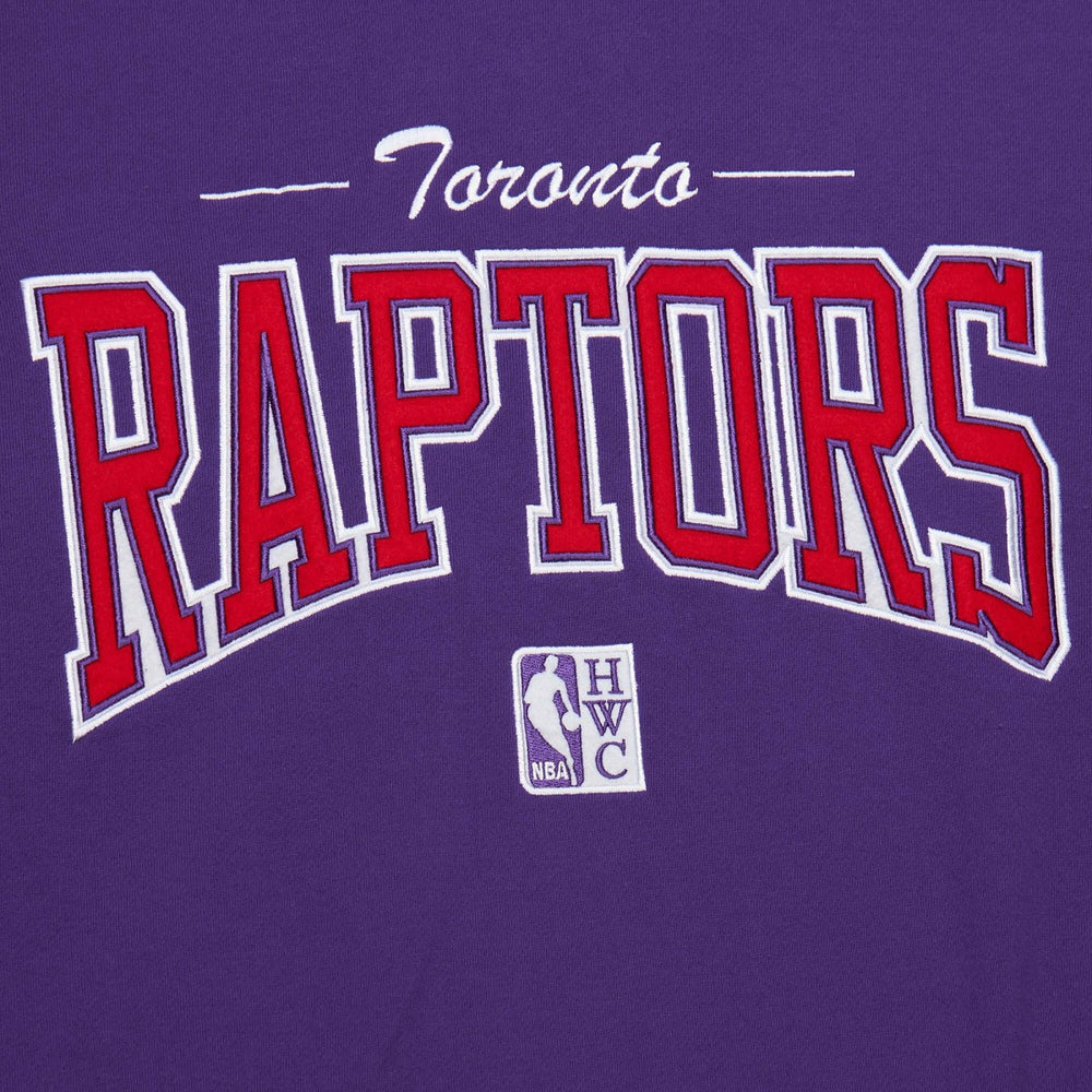 Mitchell & Ness Toronto Raptors Hardwood Classics There & Back 2.0 Vintage Pullover Sweatshirt Purple