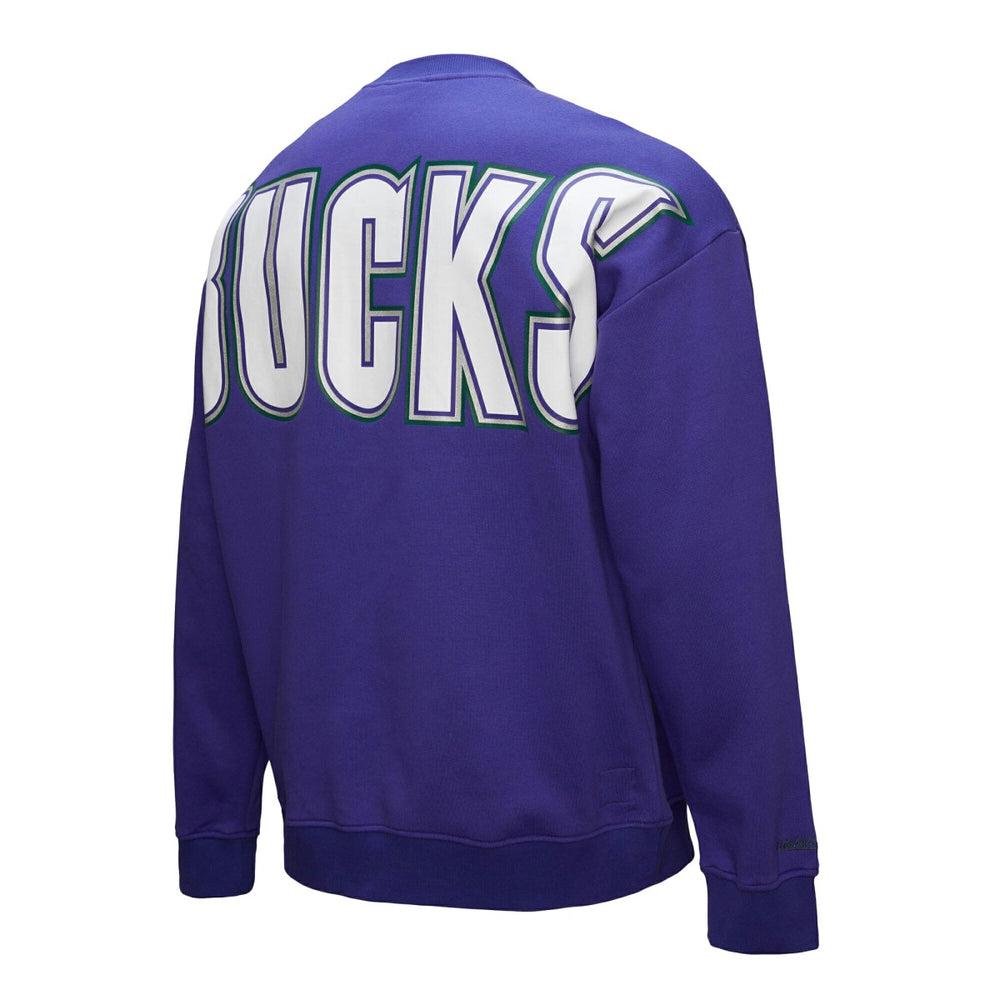 Mitchell & Ness Milwaukee Bucks Hardwood Classics There & Back 2.0 Vintage Pullover Sweatshirt Purple