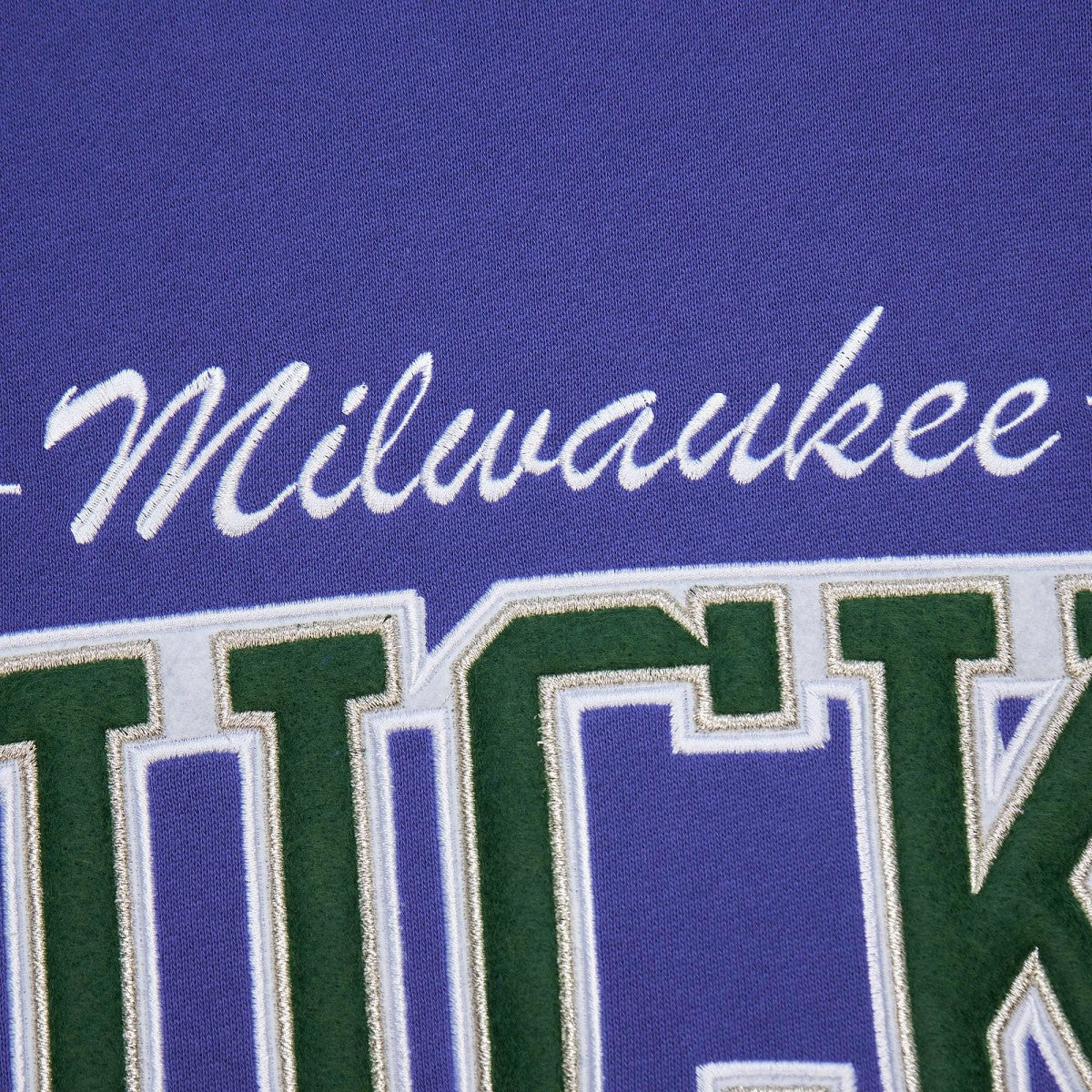 Mitchell & Ness Milwaukee Bucks Hardwood Classics There & Back 2.0 Vintage Pullover Sweatshirt Purple