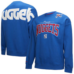 Mitchell & Ness Denver Nuggets Hardwood Classics There & Back 2.0 Vintage Pullover Sweatshirt Royal