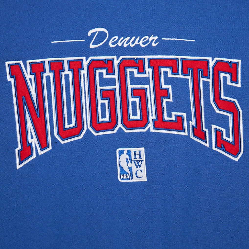 Mitchell & Ness Denver Nuggets Hardwood Classics There & Back 2.0 Vintage Pullover Sweatshirt Royal