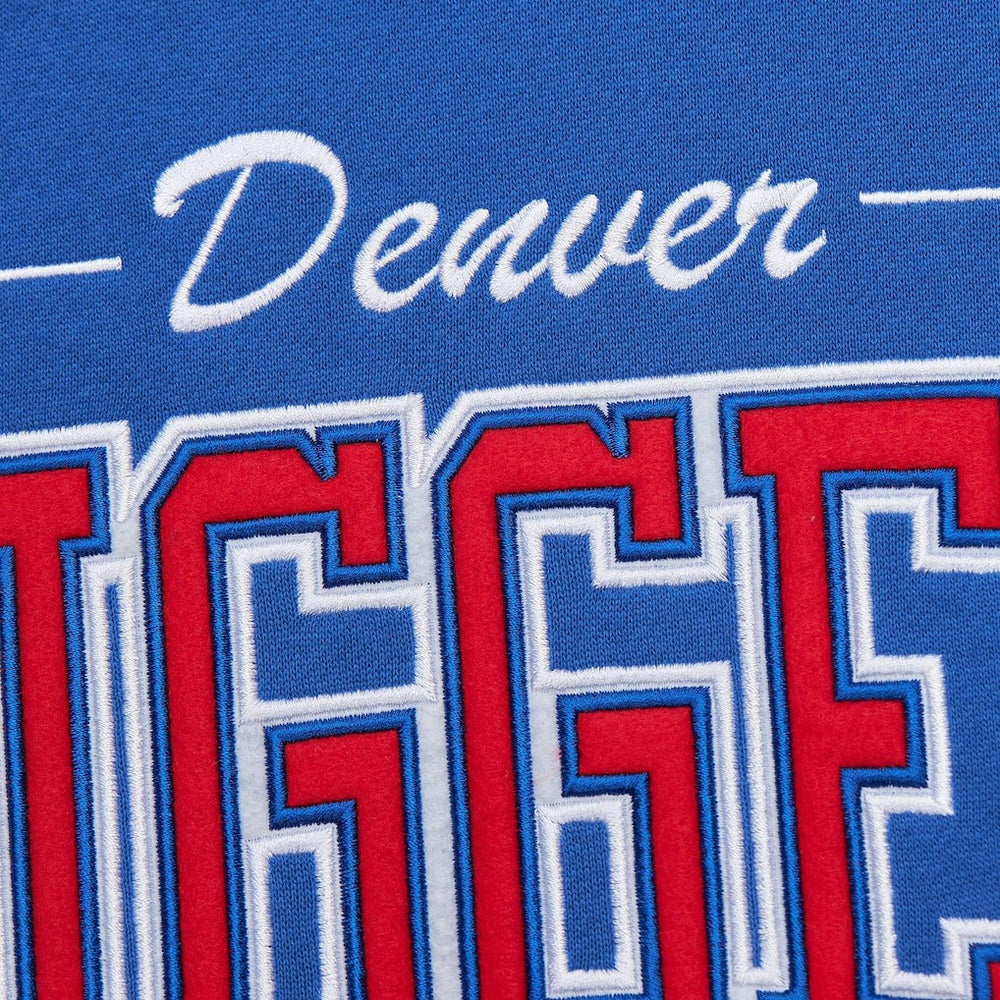 Mitchell & Ness Denver Nuggets Hardwood Classics There & Back 2.0 Vintage Pullover Sweatshirt Royal