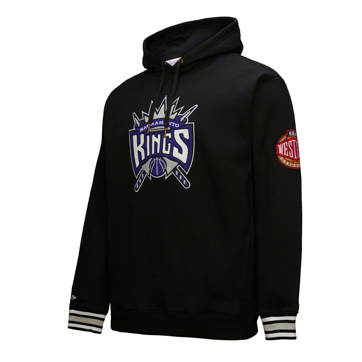 Mitchell & Ness Sacramento Kings Chainstitch Applique Vintage Heavyweight Pullover Hoodie Black