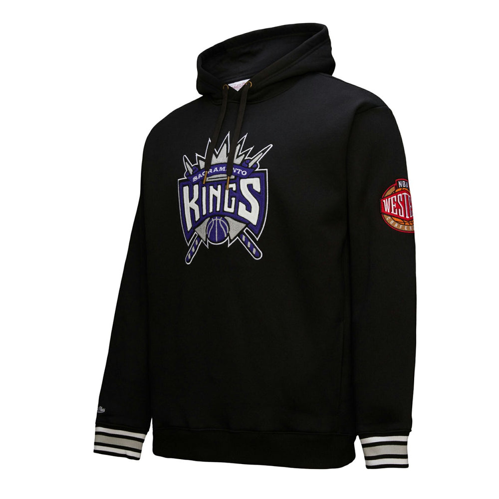 Mitchell & Ness Sacramento Kings Chainstitch Applique Vintage Heavyweight Pullover Hoodie Black