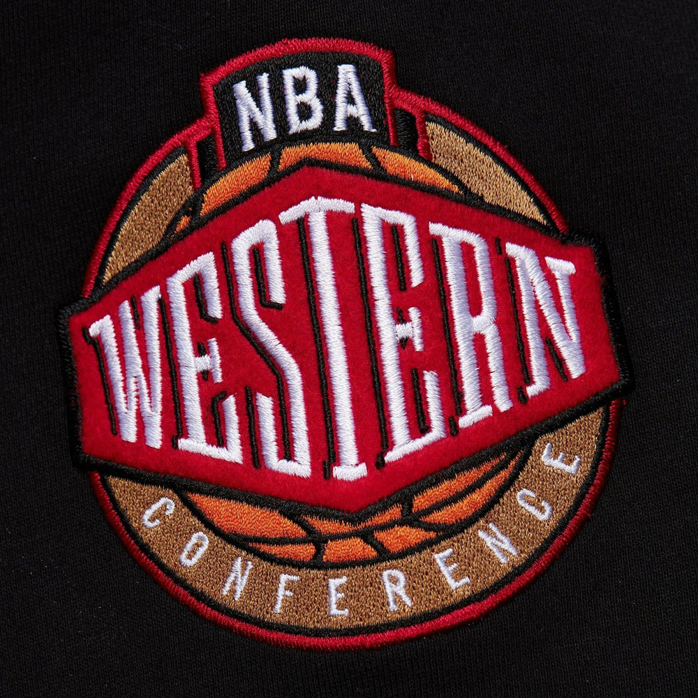Mitchell & Ness Sacramento Kings Chainstitch Applique Vintage Heavyweight Pullover Hoodie Black