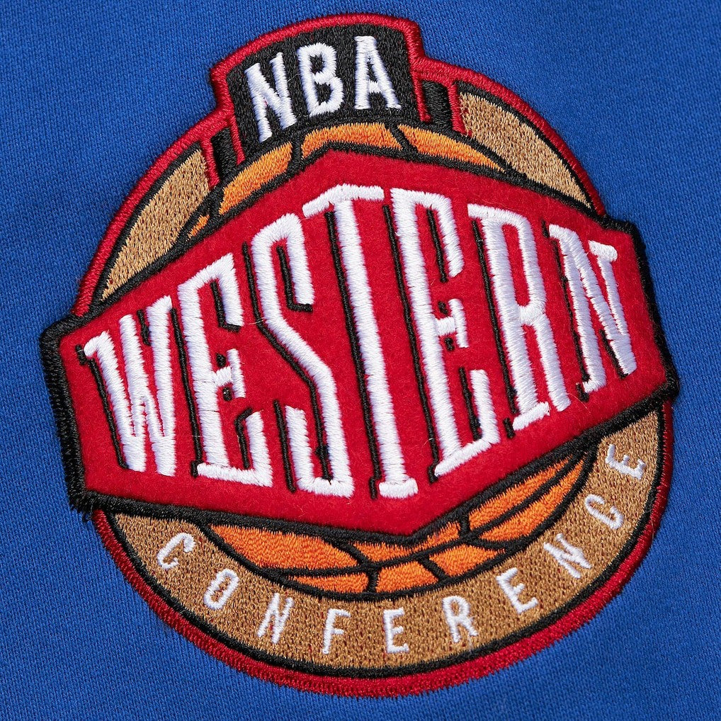 Mitchell & Ness Golden State Warriors Chainstitch Applique Vintage Heavyweight Pullover Hoodie Royal