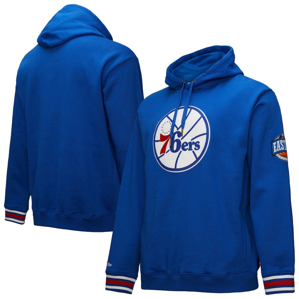 Mitchell & Ness Philadelphia 76ers Chainstitch Applique Vintage Heavyweight Pullover Hoodie Royal