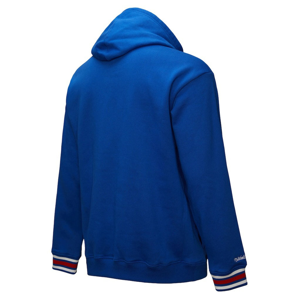 Mitchell & Ness Philadelphia 76ers Chainstitch Applique Vintage Heavyweight Pullover Hoodie Royal