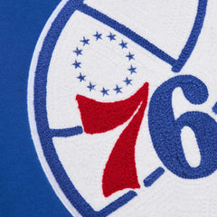 Mitchell & Ness Philadelphia 76ers Chainstitch Applique Vintage Heavyweight Pullover Hoodie Royal