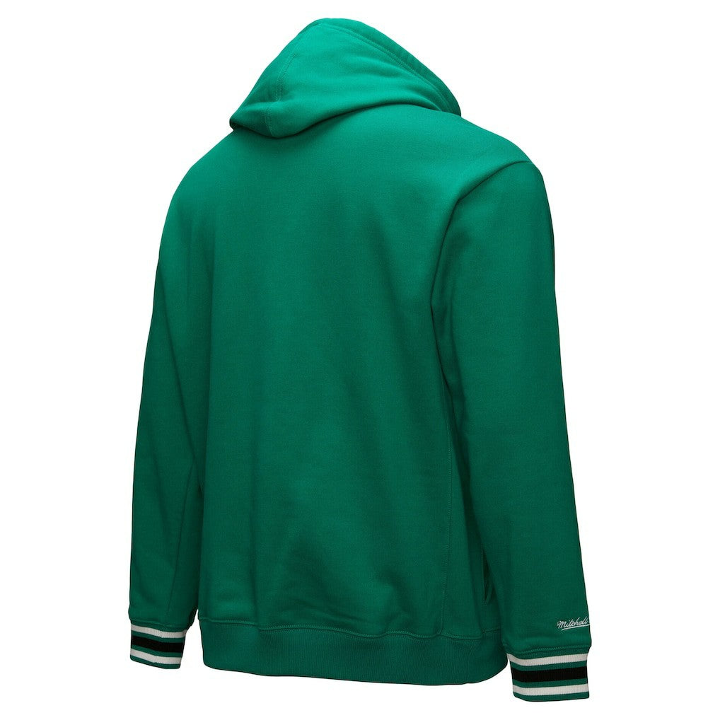 Mitchell & Ness Boston Celtics Chainstitch Applique Vintage Heavyweight Pullover Hoodie Kelly Green