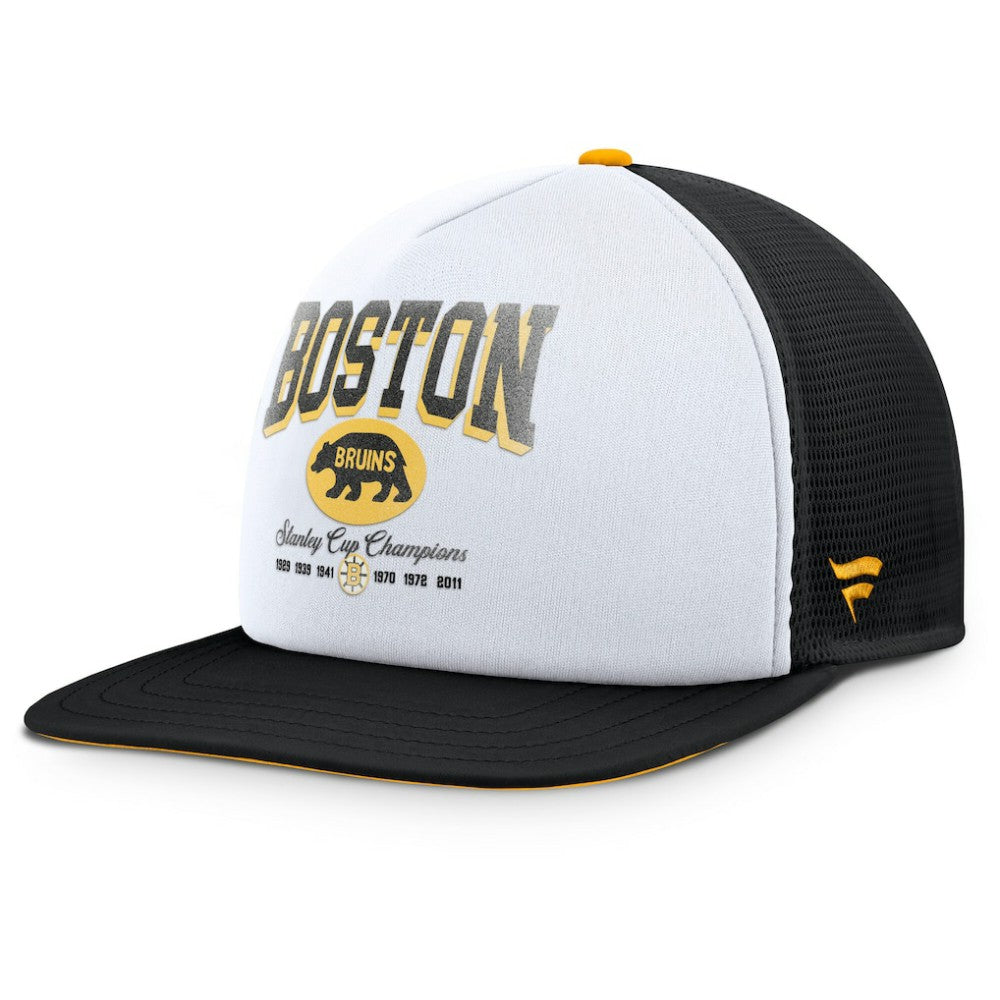 Boston Bruins Fanatics Decades Collection Foam Front Snapback Hat - White/Black | Fanatics sale