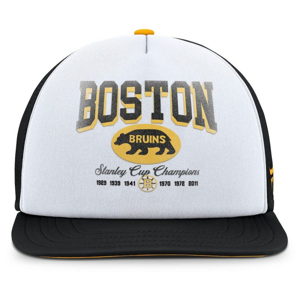 Boston Bruins Fanatics Decades Collection Foam Front Snapback Hat - White/Black | Fanatics sale