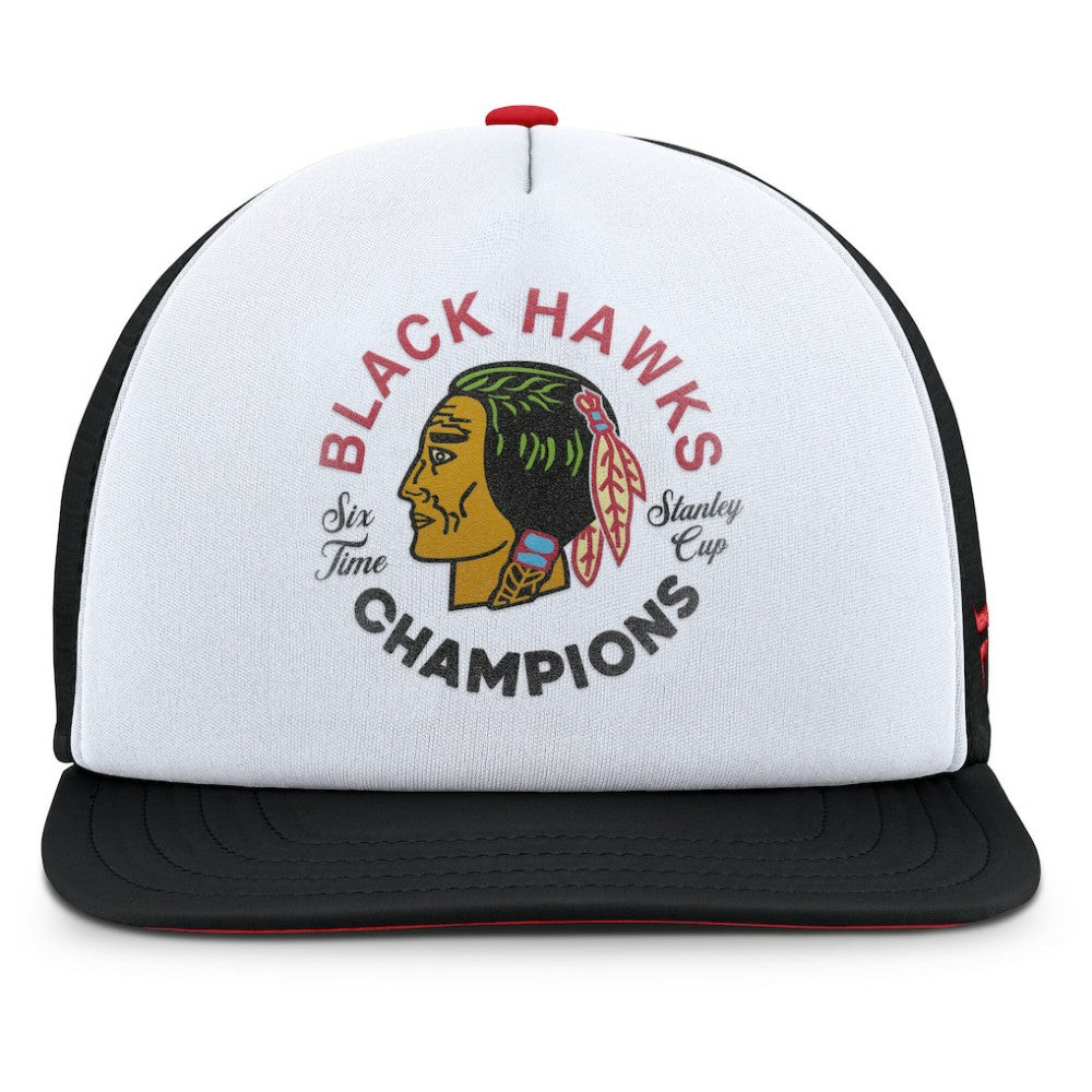 Chicago Blackhawks Fanatics Decades Collection Foam Front Snapback Hat - White/Black | Fanatics near me